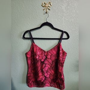 White House Black Market Womens Sequin Embroidered Camisole NWT